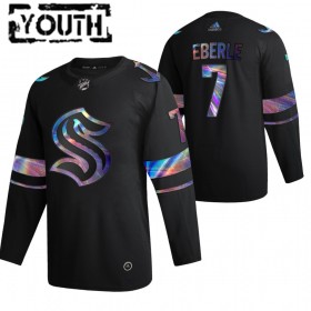 Lasten NHL Seattle Kraken Pelipaita Jordan Eberle 7 2021-22 Irisoiva holografinen Musta Authentic